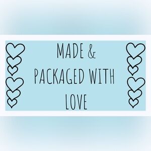 30 STICKERS - 2” x 1” - MADE & PACKAGED WITH ‘LOVE’